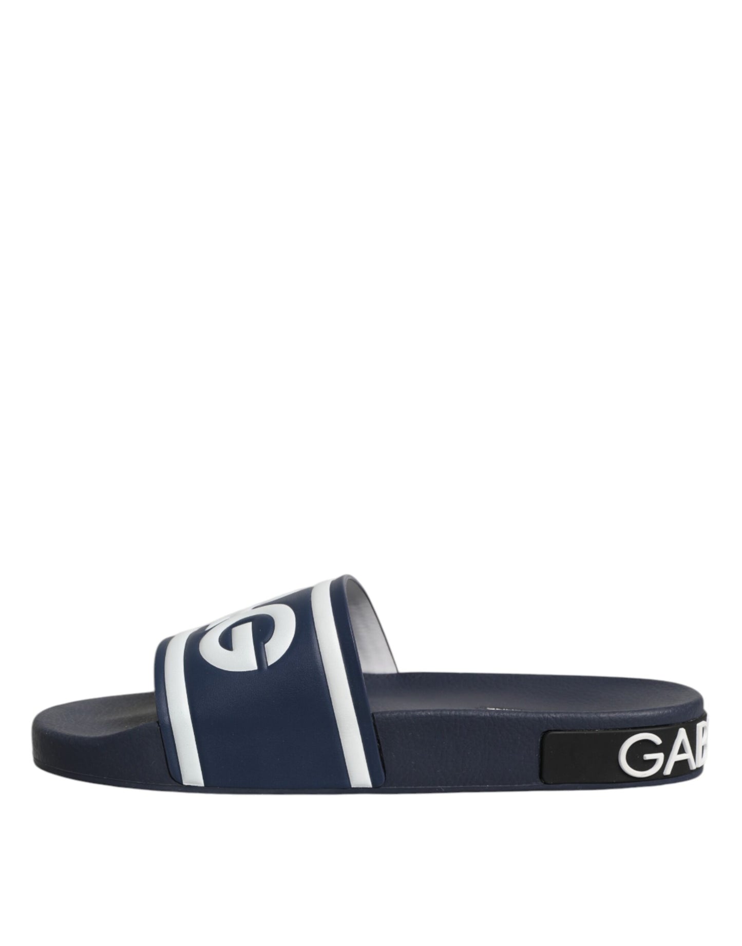 Dolce & Gabbana Blaue DG Logo Pantoletten Sandalen Beachwear Schuhe