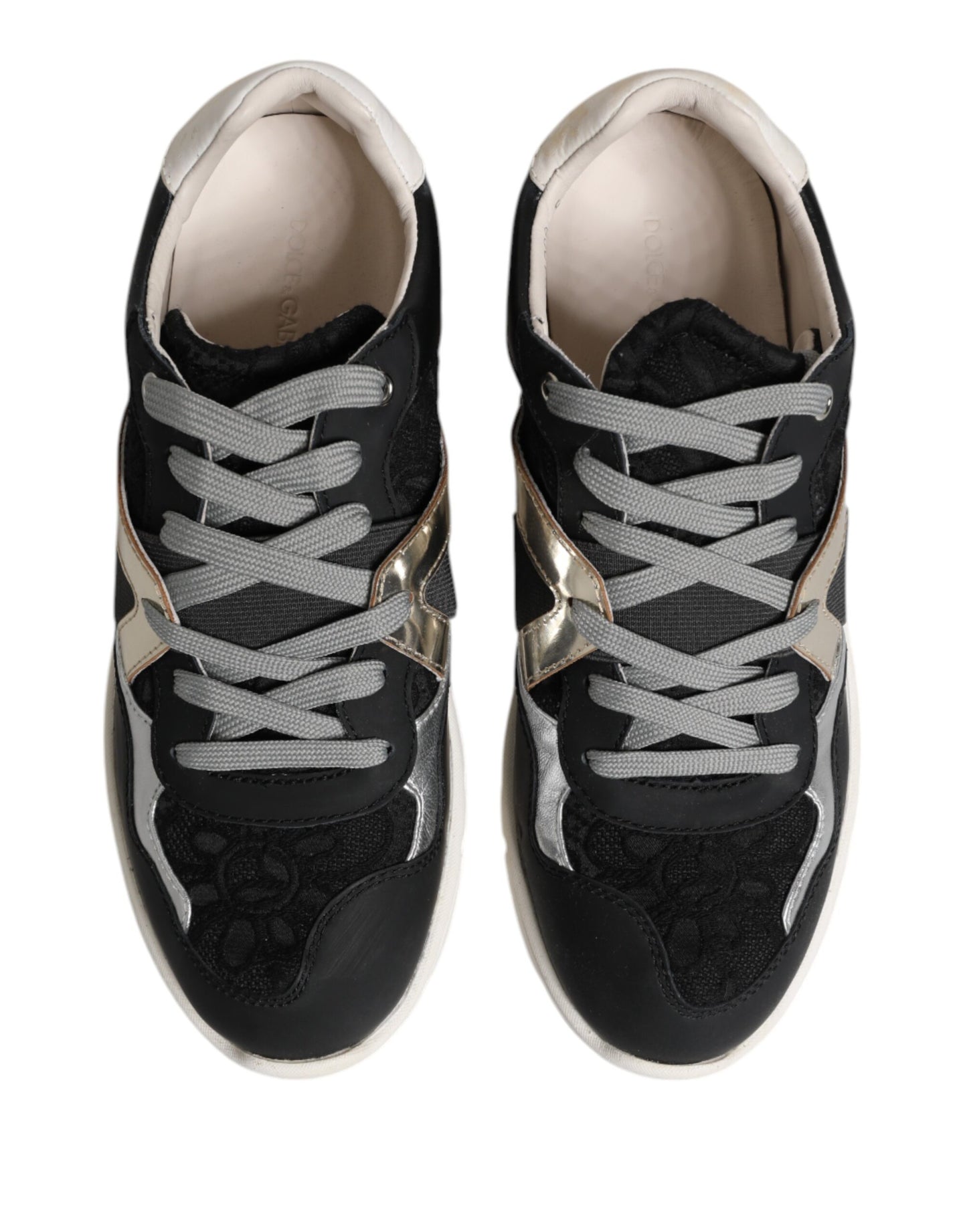 Dolce & Gabbana Multicolor Leder Wildleder Low Top Sneaker Schuhe