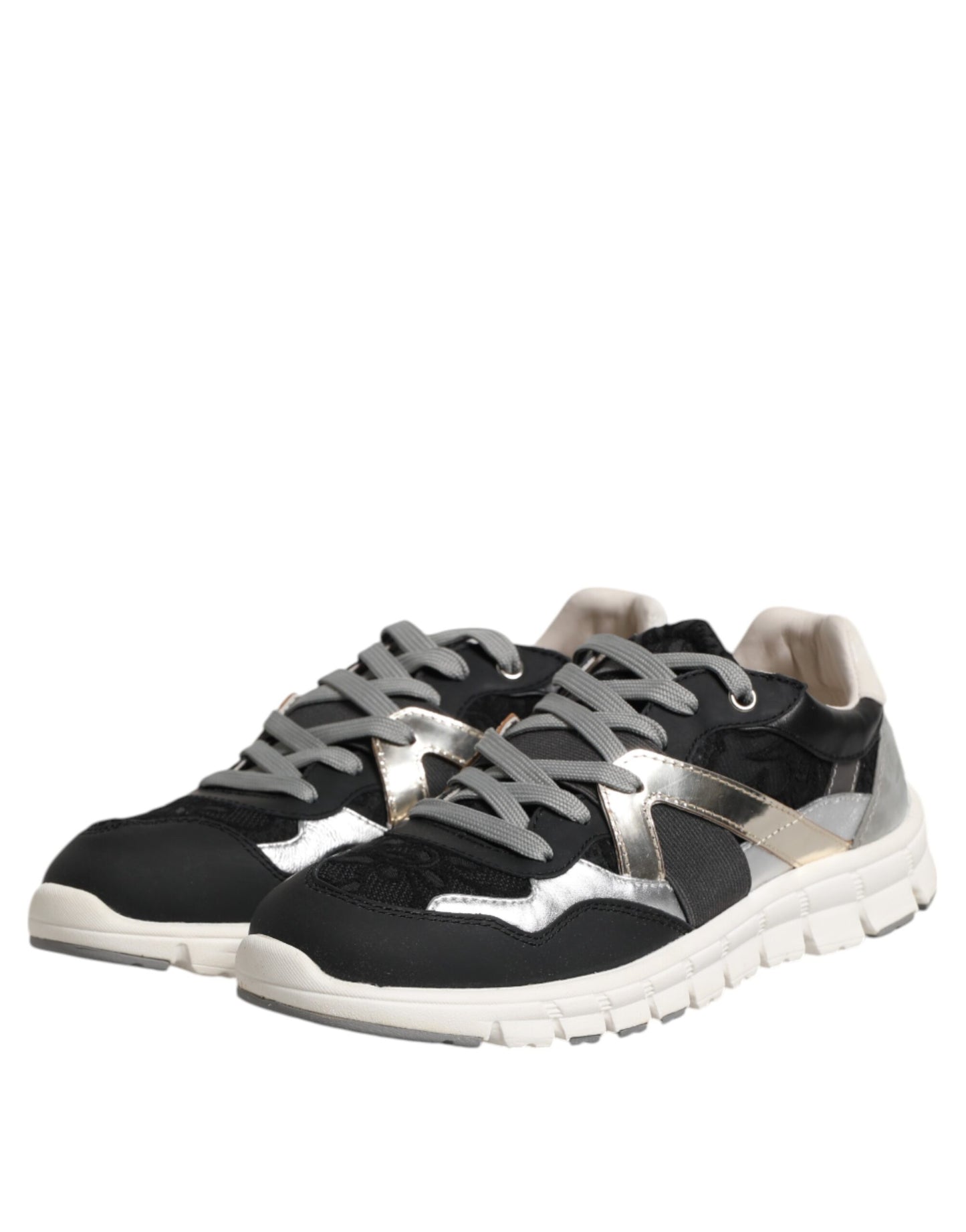 Dolce & Gabbana Multicolor Leder Wildleder Low Top Sneaker Schuhe
