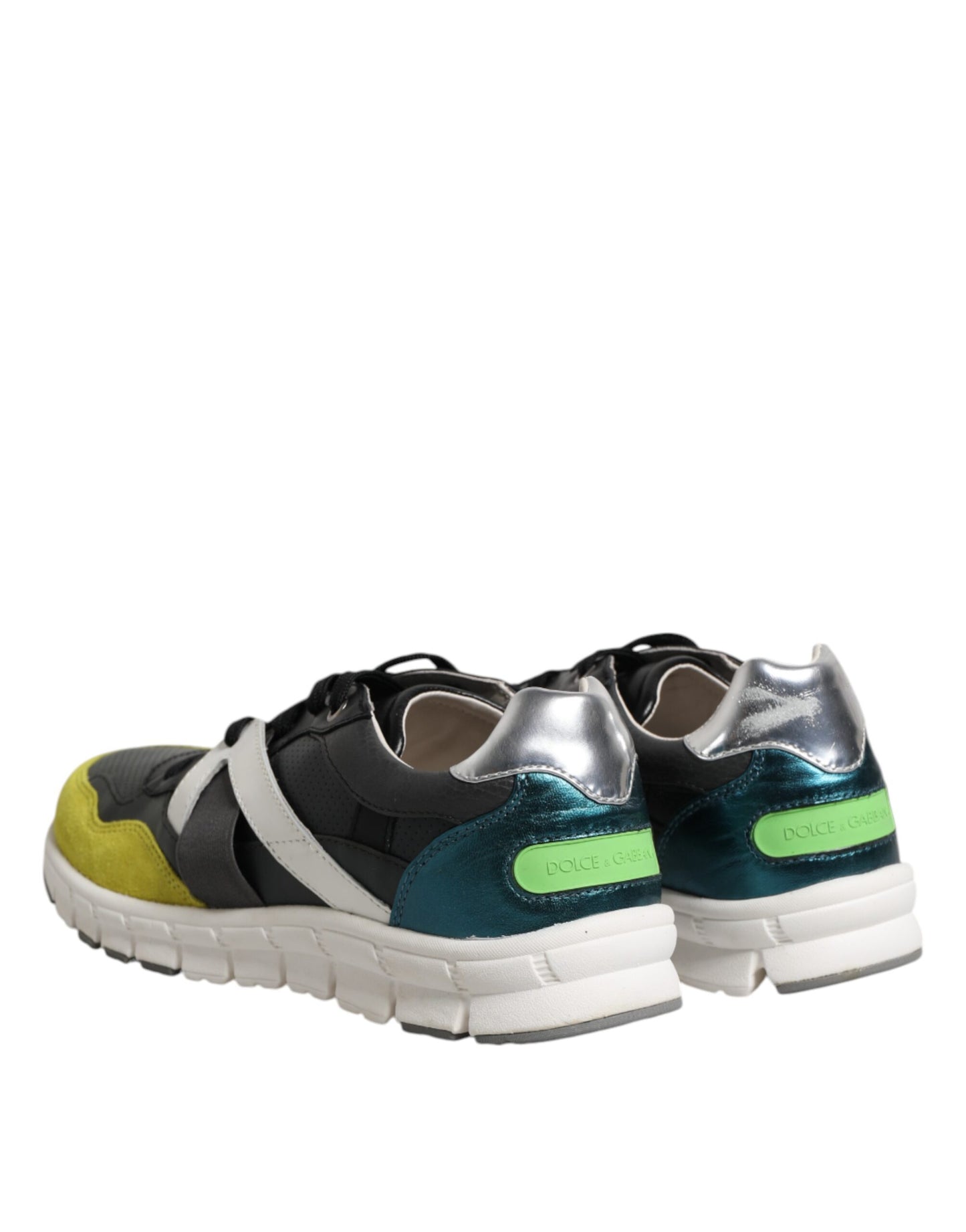 Dolce & Gabbana Multicolor Lace Up Low Top Männer Turnschuhe Schuhe
