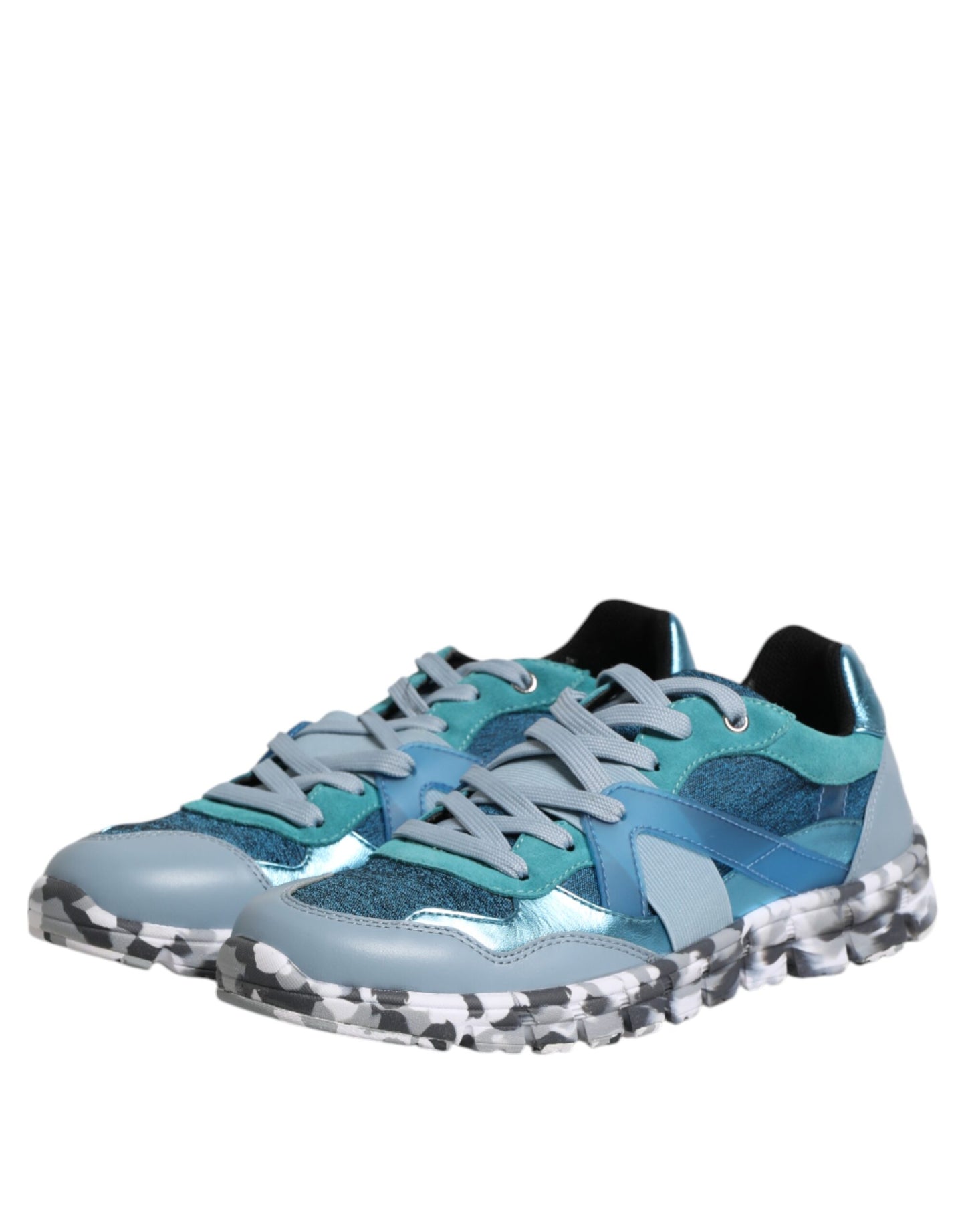 Dolce & Gabbana Multicolor Lace Up Low Top Männer Turnschuhe Schuhe
