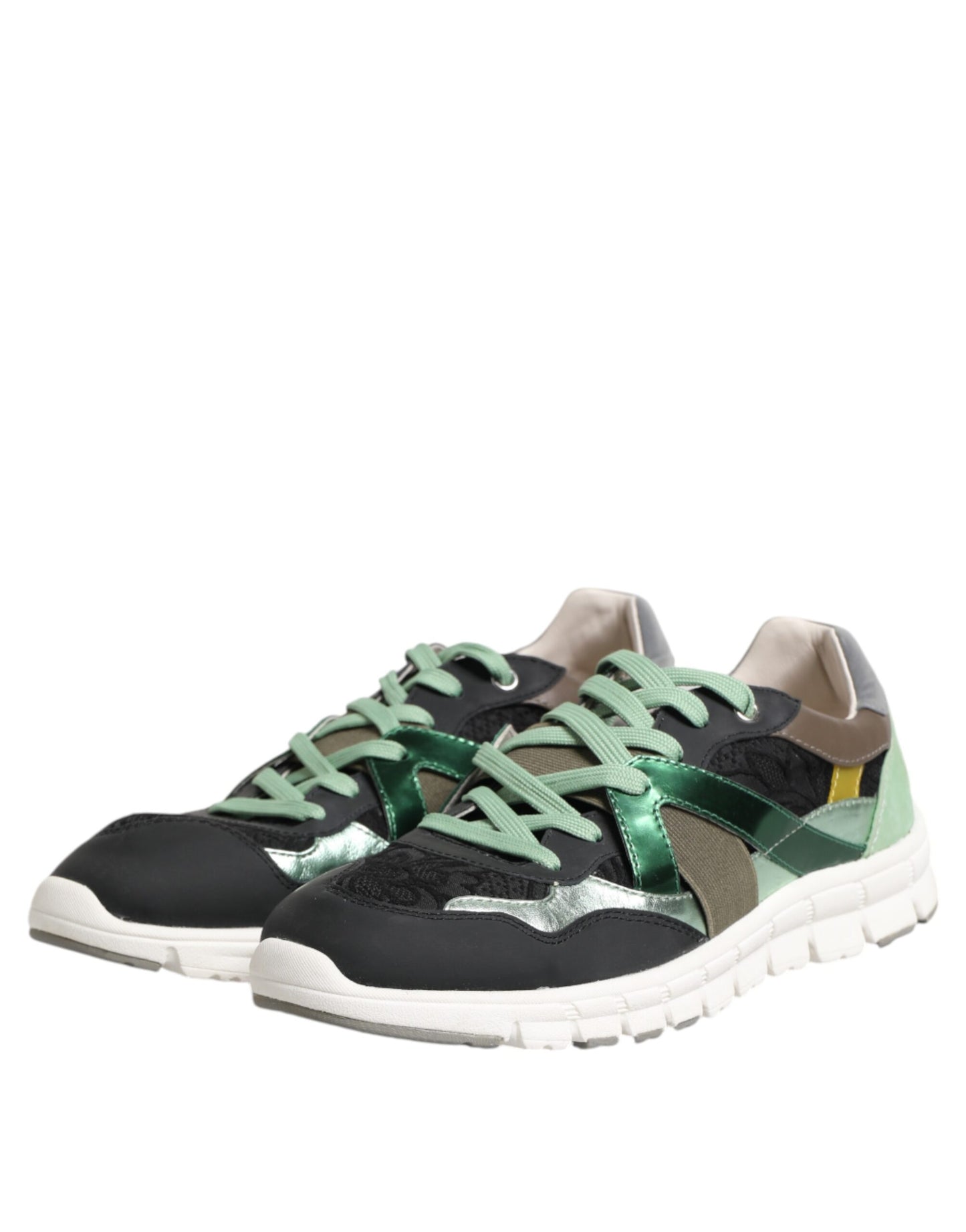 Dolce & Gabbana Multicolor Lace Up Low Top Turnschuhe Schuhe
