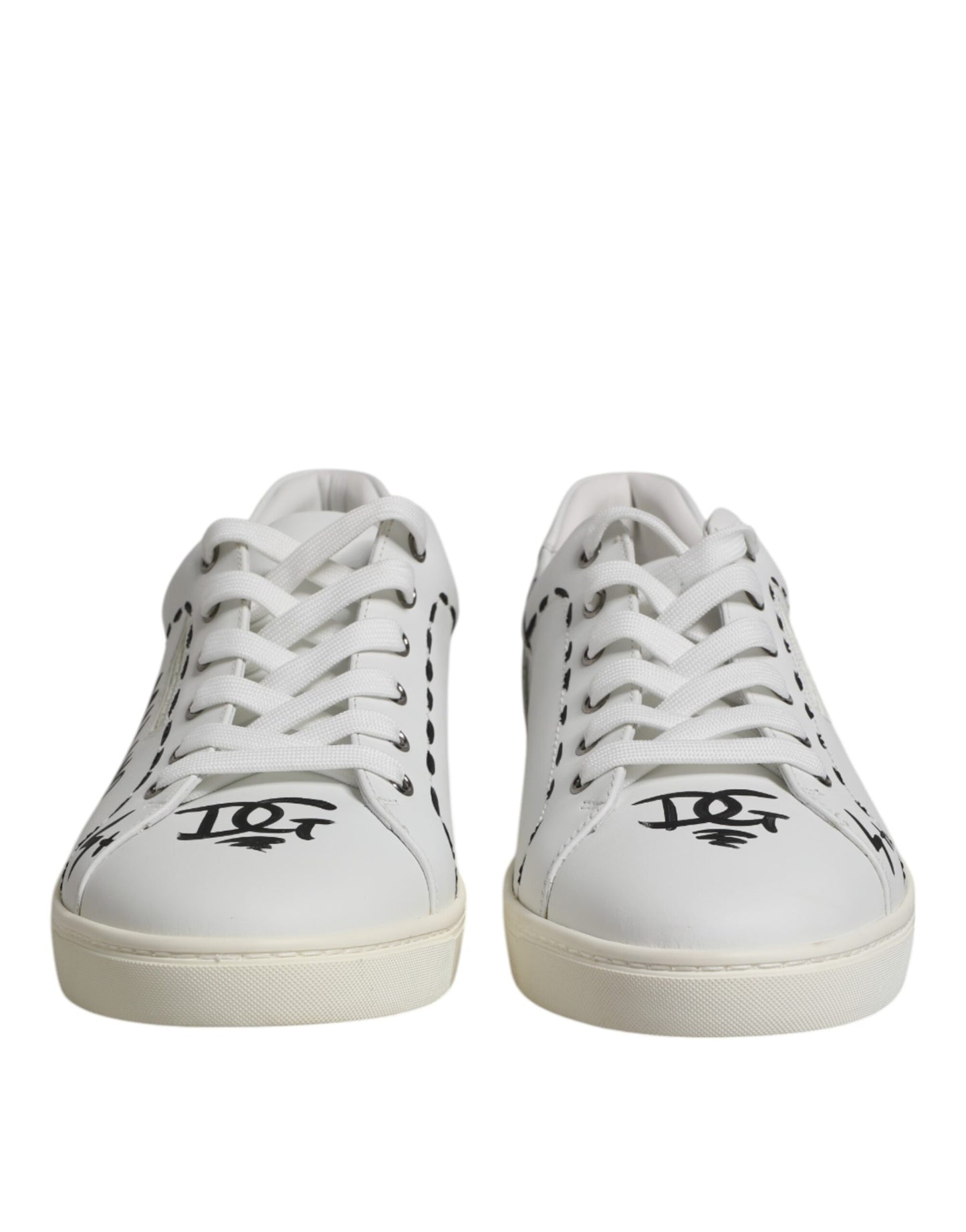 Dolce & Gabbana Weiß London Kalbsleder Männer Turnschuhe Schuhe