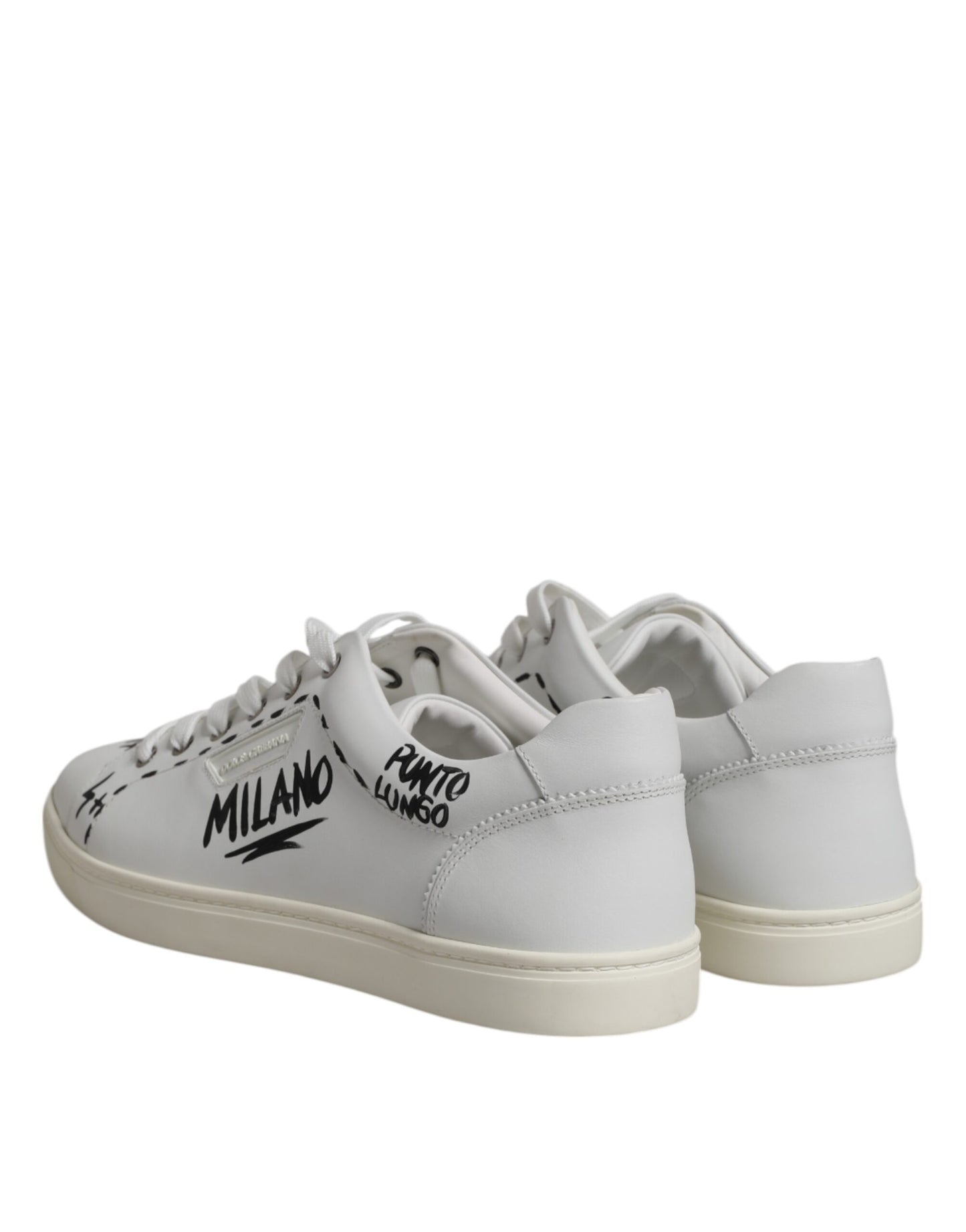 Dolce & Gabbana Weiß London Kalbsleder Männer Turnschuhe Schuhe