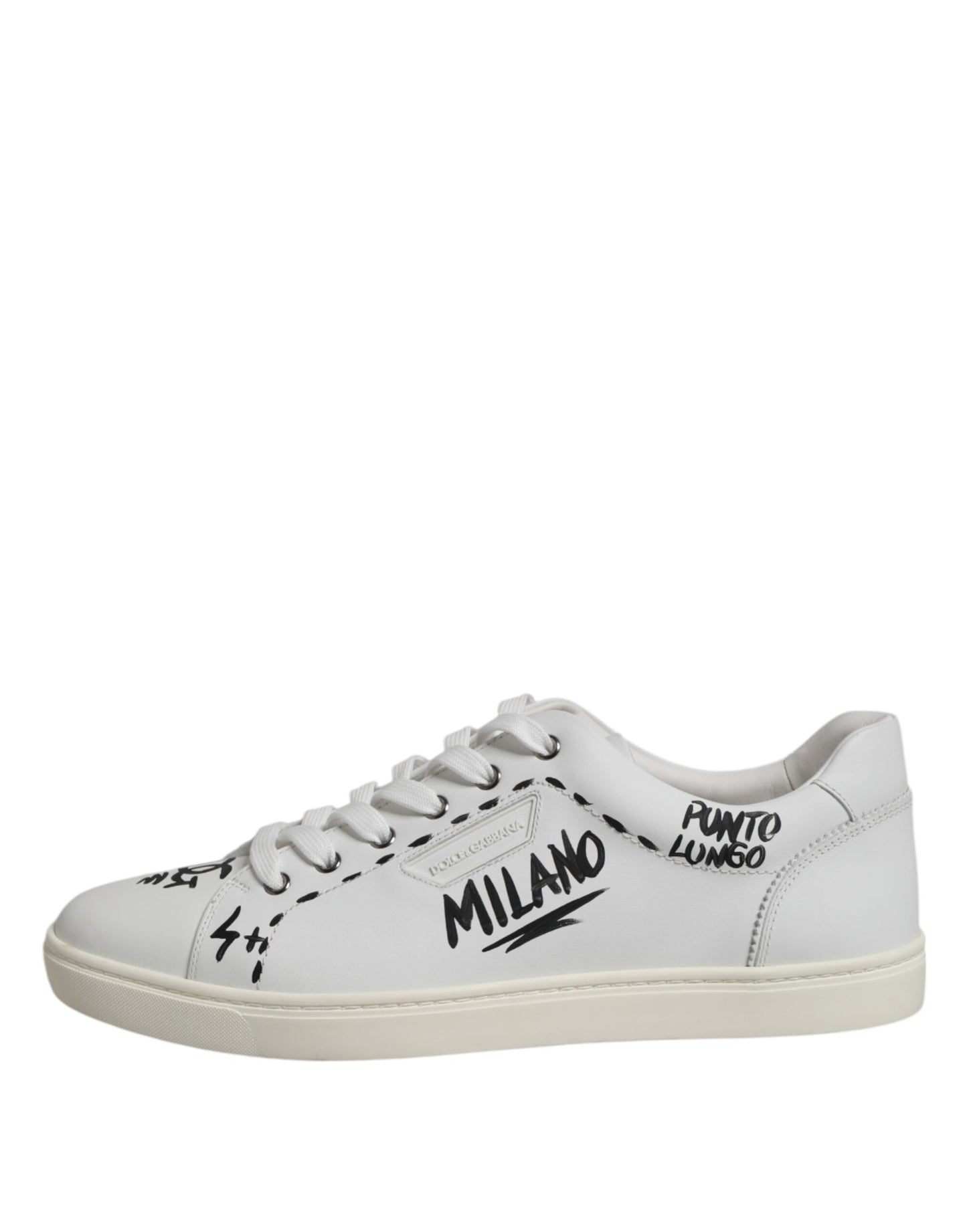 Dolce & Gabbana Weiß London Kalbsleder Männer Turnschuhe Schuhe