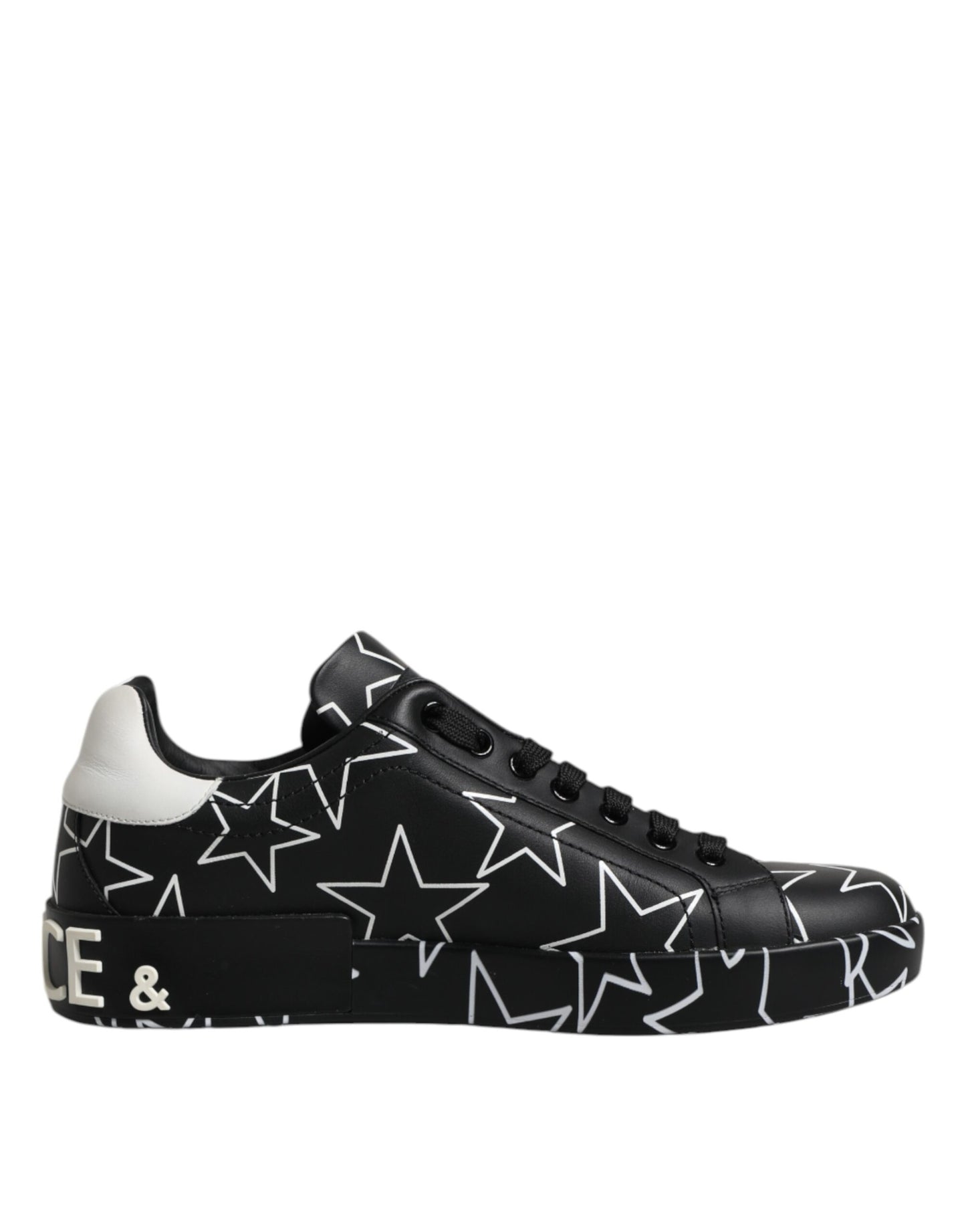 Dolce & Gabbana Schwarz Weiß Sterne Low Top Männer Turnschuhe Schuhe