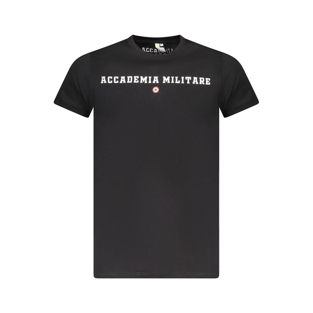 Accademia Militare Schwarzes T-Shirt aus Baumwolle