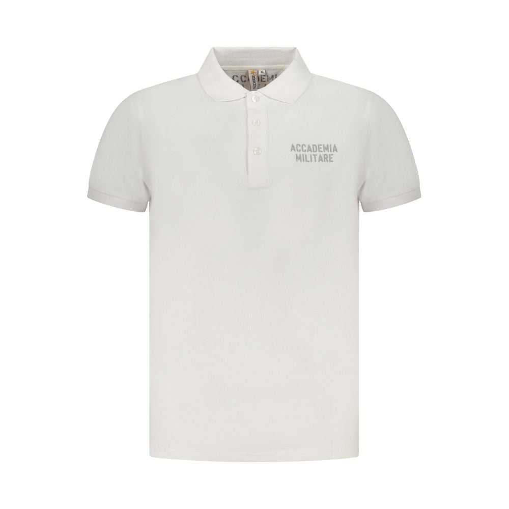 Accademia Militare Weißes Baumwoll-Poloshirt