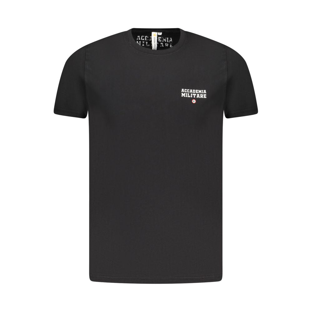 Accademia Militare Schwarzes T-Shirt aus Baumwolle