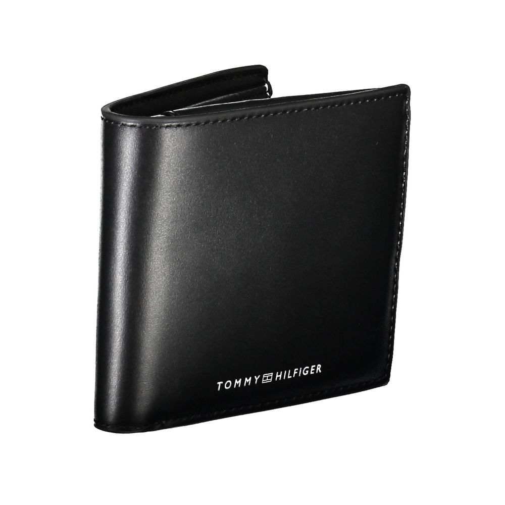 Tommy Hilfiger Schwarzes Leder Portemonnaie