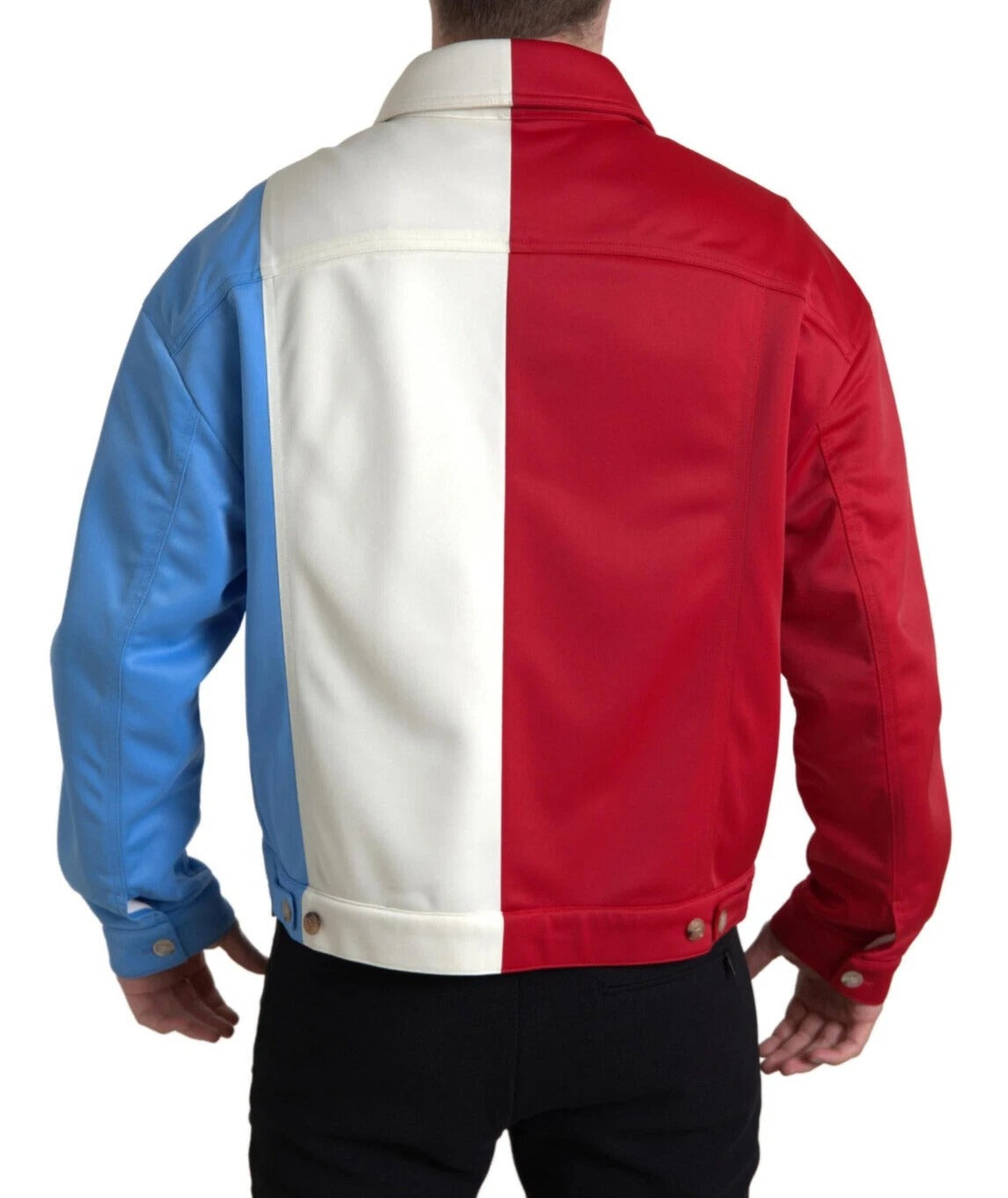 Dolce & Gabbana Mehrfarbige kurze Jacke mit Polyesterkragen