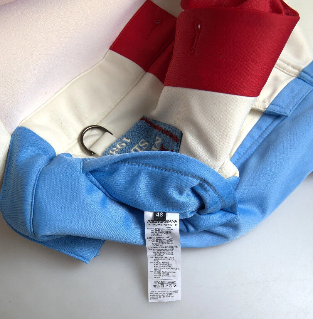 Dolce & Gabbana Mehrfarbige kurze Jacke mit Polyesterkragen