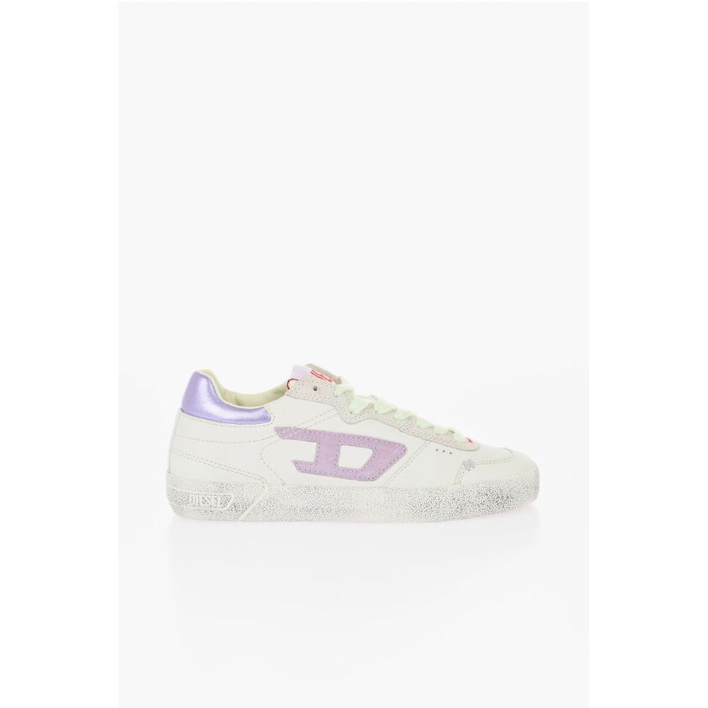 Diesel S-LEROJI Low Top Sneakers aus Leder mit kontrastierenden Details