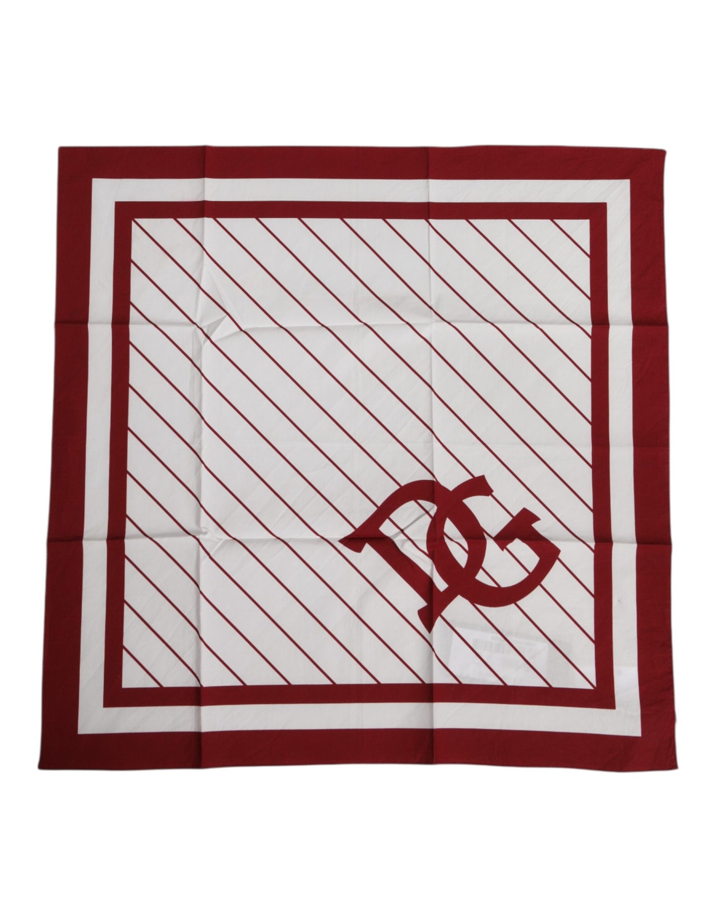 Dolce & Gabbana Weiß Rot DG Logo Quadratisch Herren Foulardschal