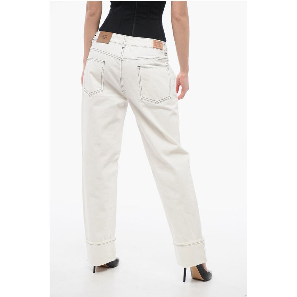 Burberry Gerade geschnittene Jeans mit kontrastierenden Nähten 20cm