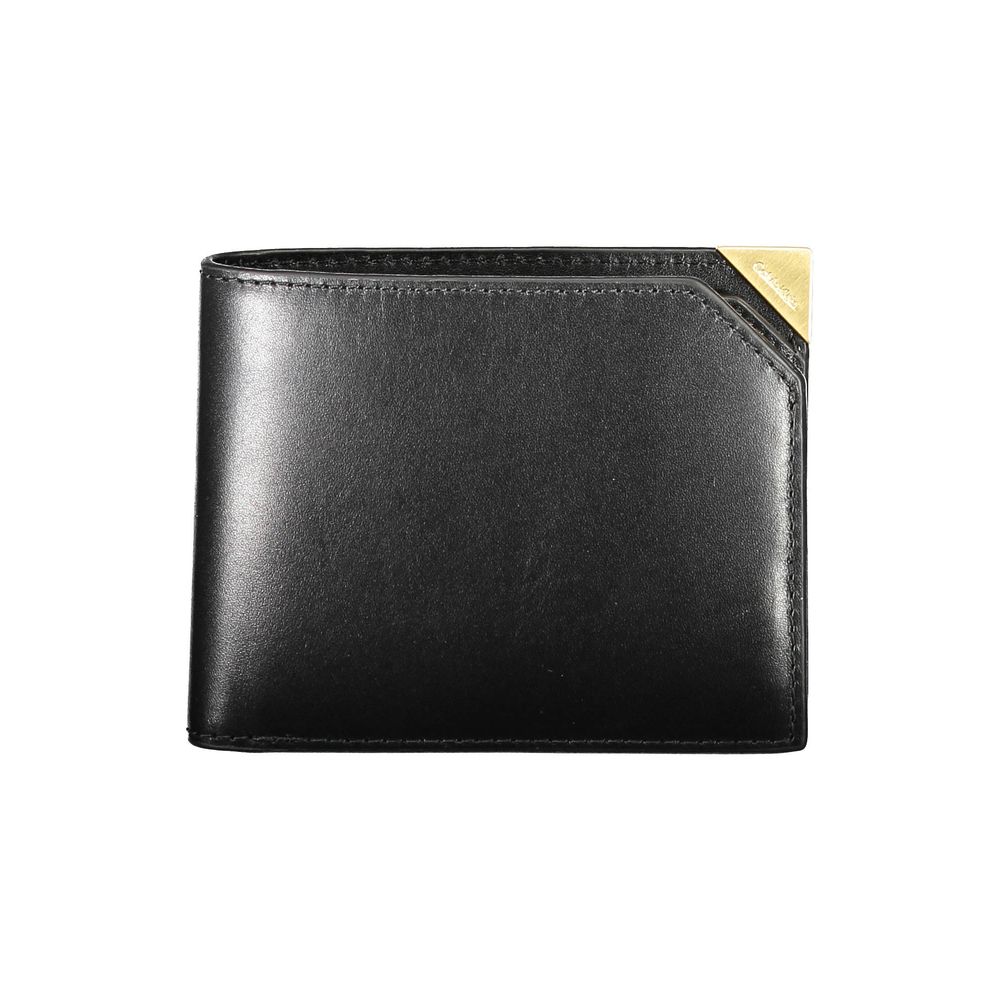 Calvin Klein Schwarzes Leder Portemonnaie