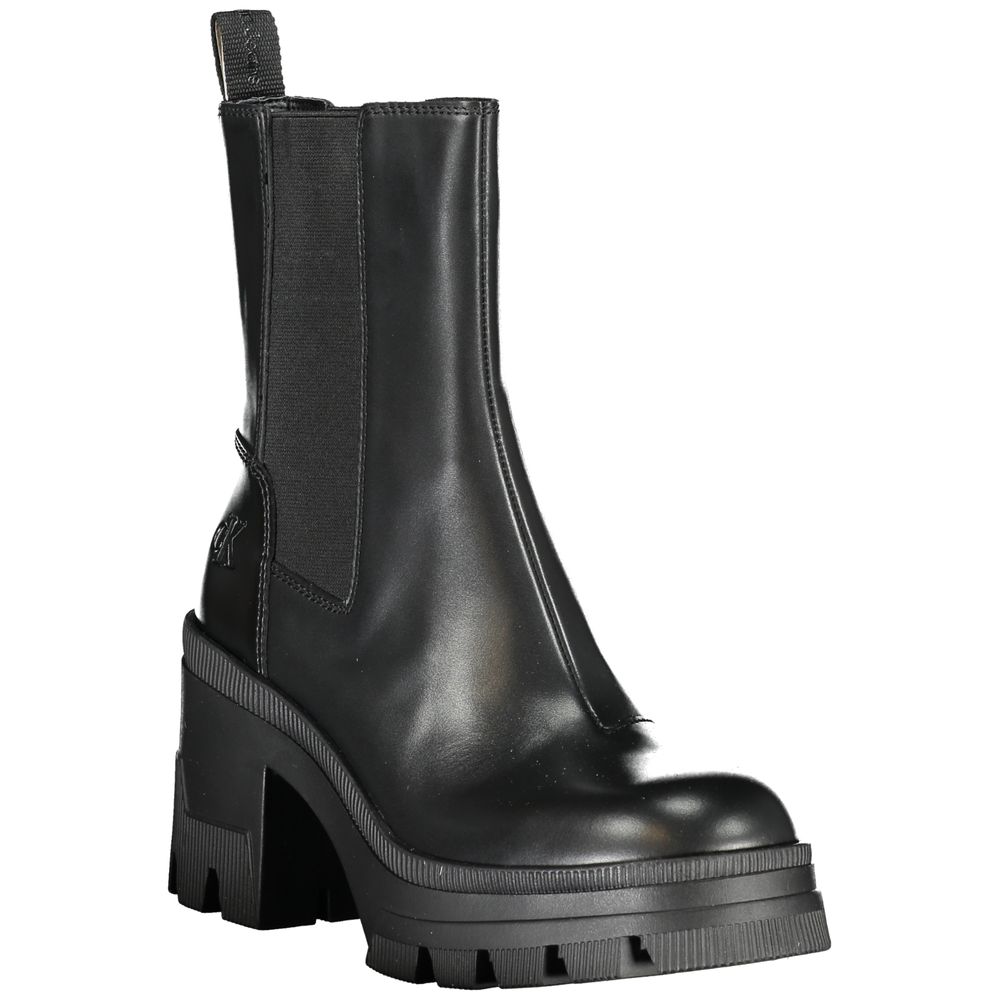 Calvin Klein Schwarzes Leder Damen Stiefel