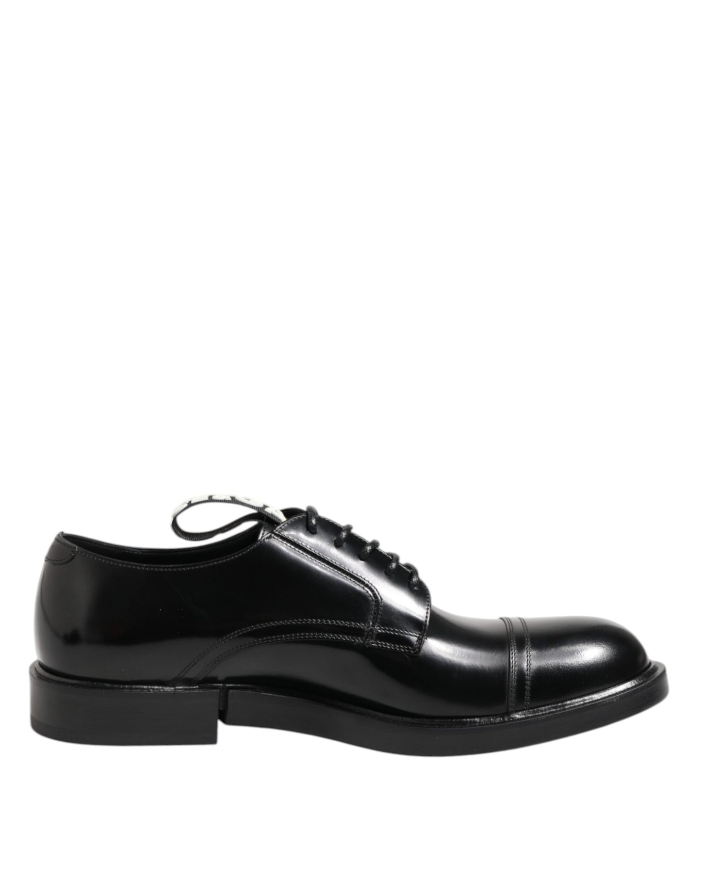 Dolce & Gabbana Schwarzes Leder Kleid Schnürschuhe Männer Formale Schuhe