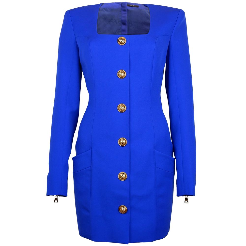 Balmain Blaues Kleid aus Wolle
