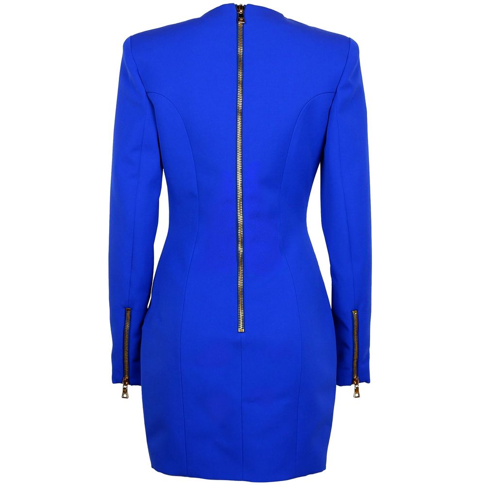Balmain Blaues Kleid aus Wolle