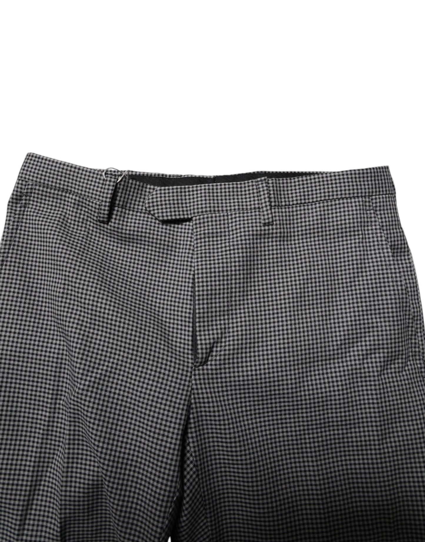 BENCIVENGA Schwarz-weiß karierte, spitz zulaufende Kleiderhosen