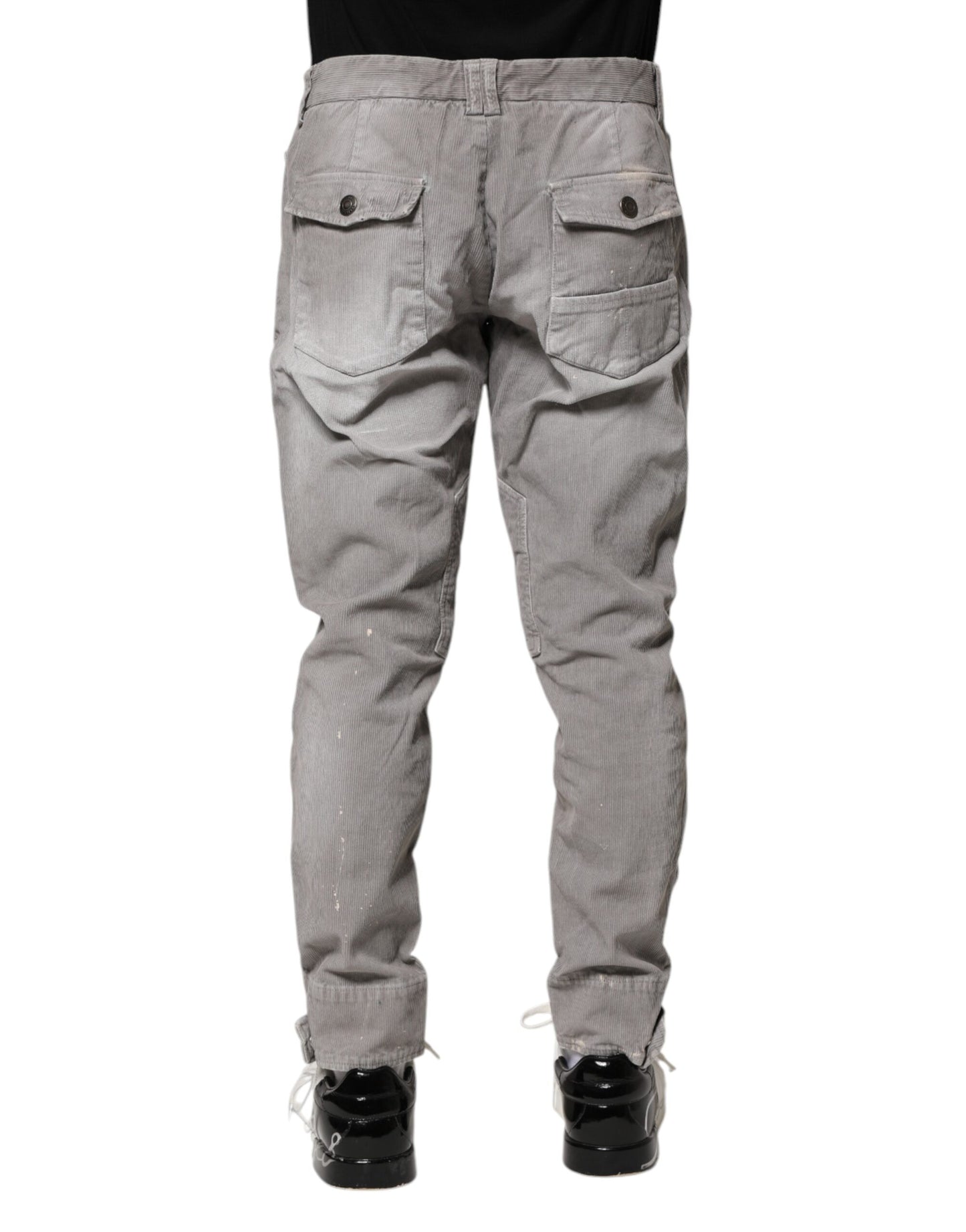 Balmain Hellgraue gewaschene Skinny Fit Herren Denim Jeans