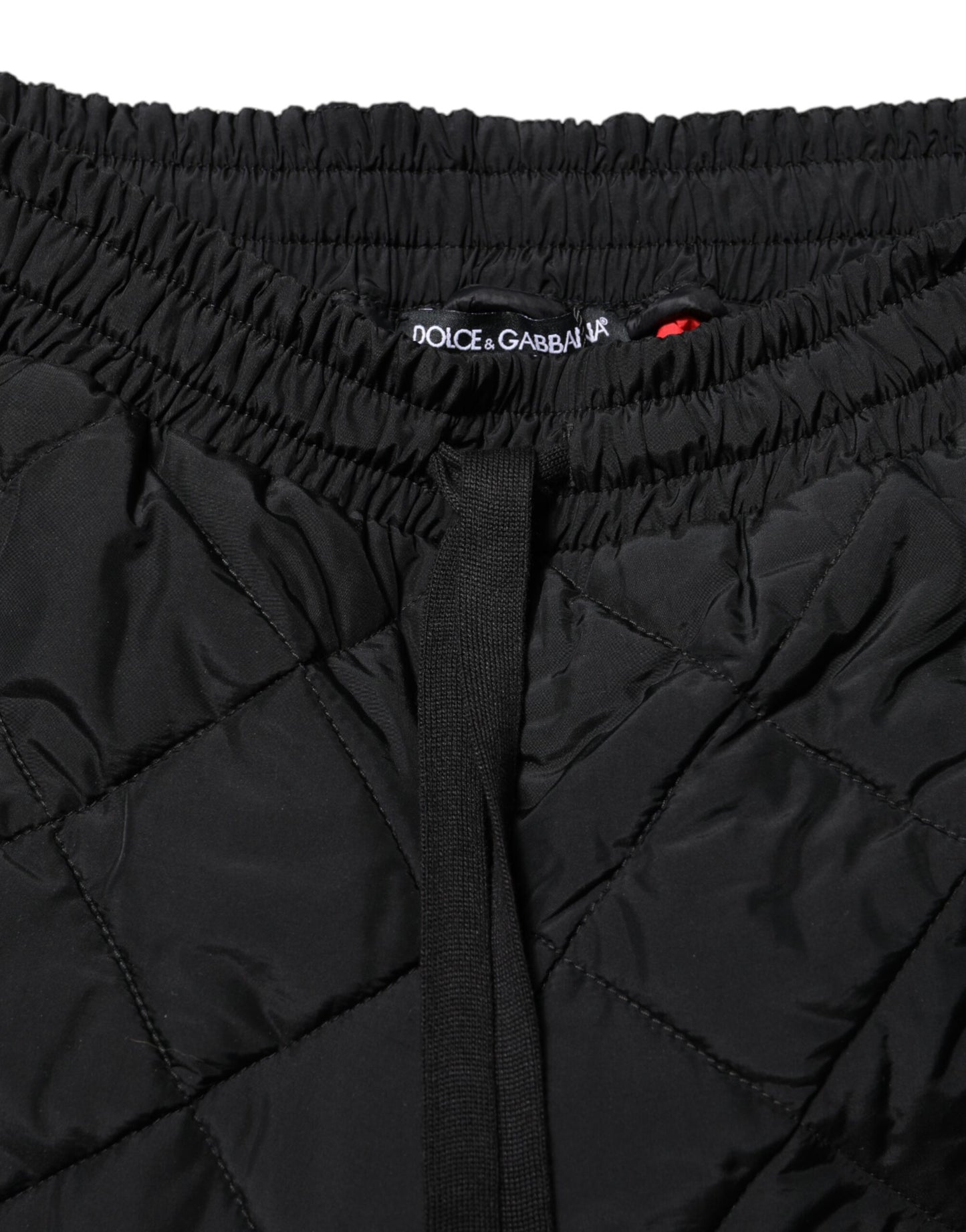 Dolce & Gabbana Schwarze gesteppte Joggerhose mit mittlerer Taille