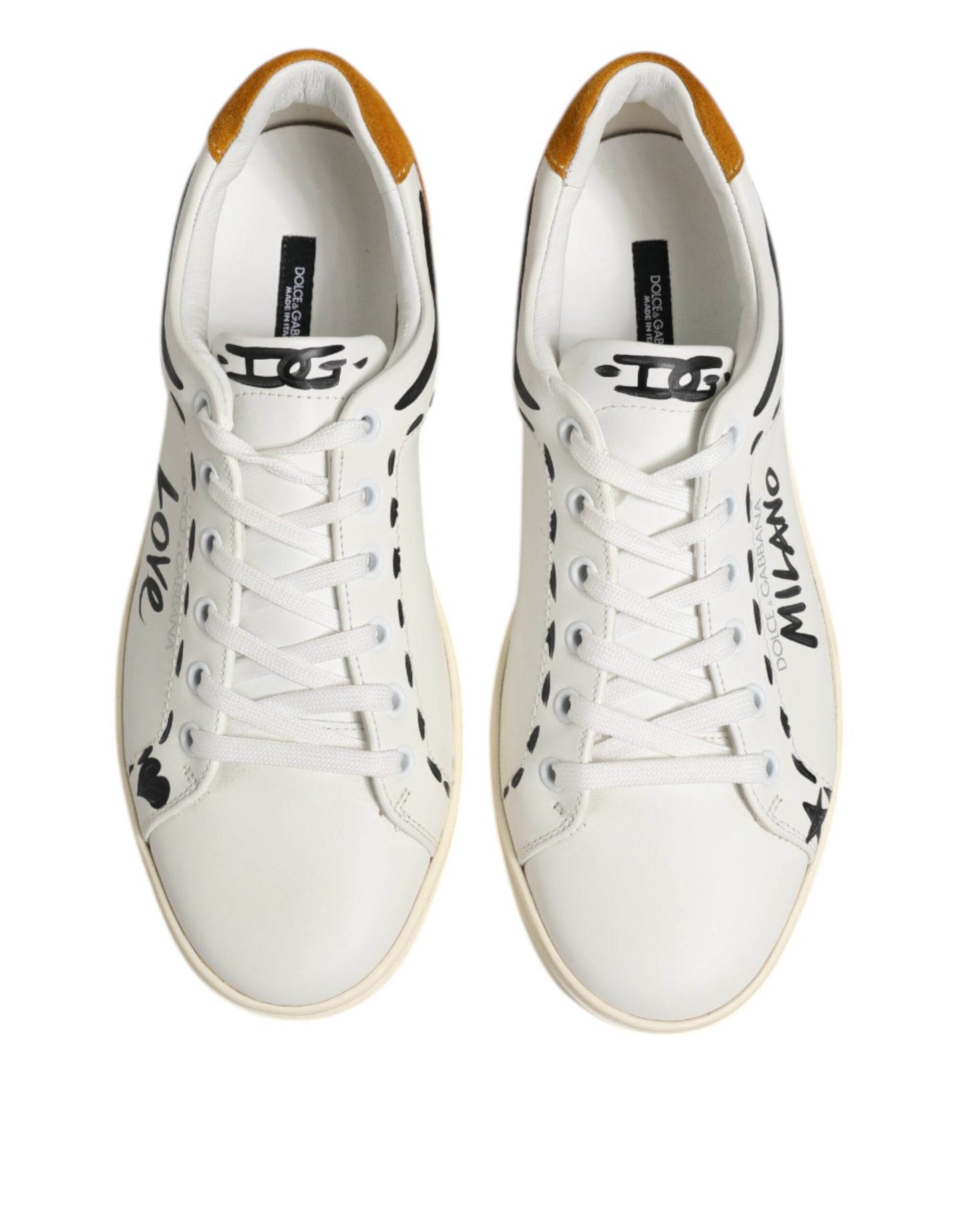 Dolce & Gabbana Weiß Leder MILANO Low Top Turnschuhe Schuhe