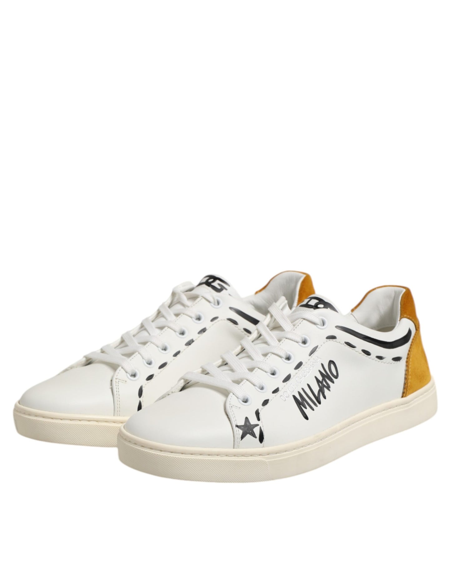 Dolce & Gabbana Weiß Leder MILANO Low Top Turnschuhe Schuhe