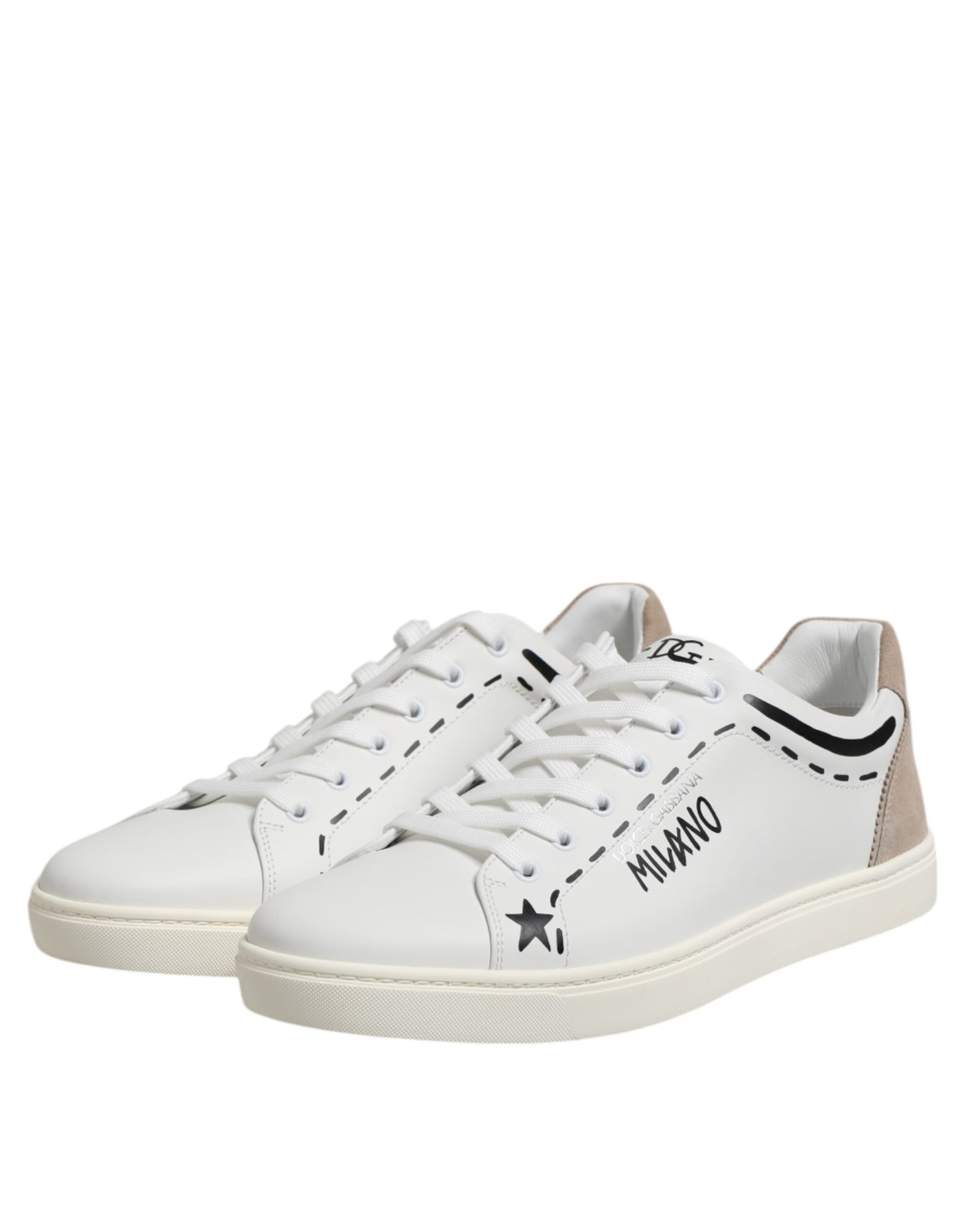 Dolce & Gabbana Weiß Leder MILANO Low Top Turnschuhe Schuhe