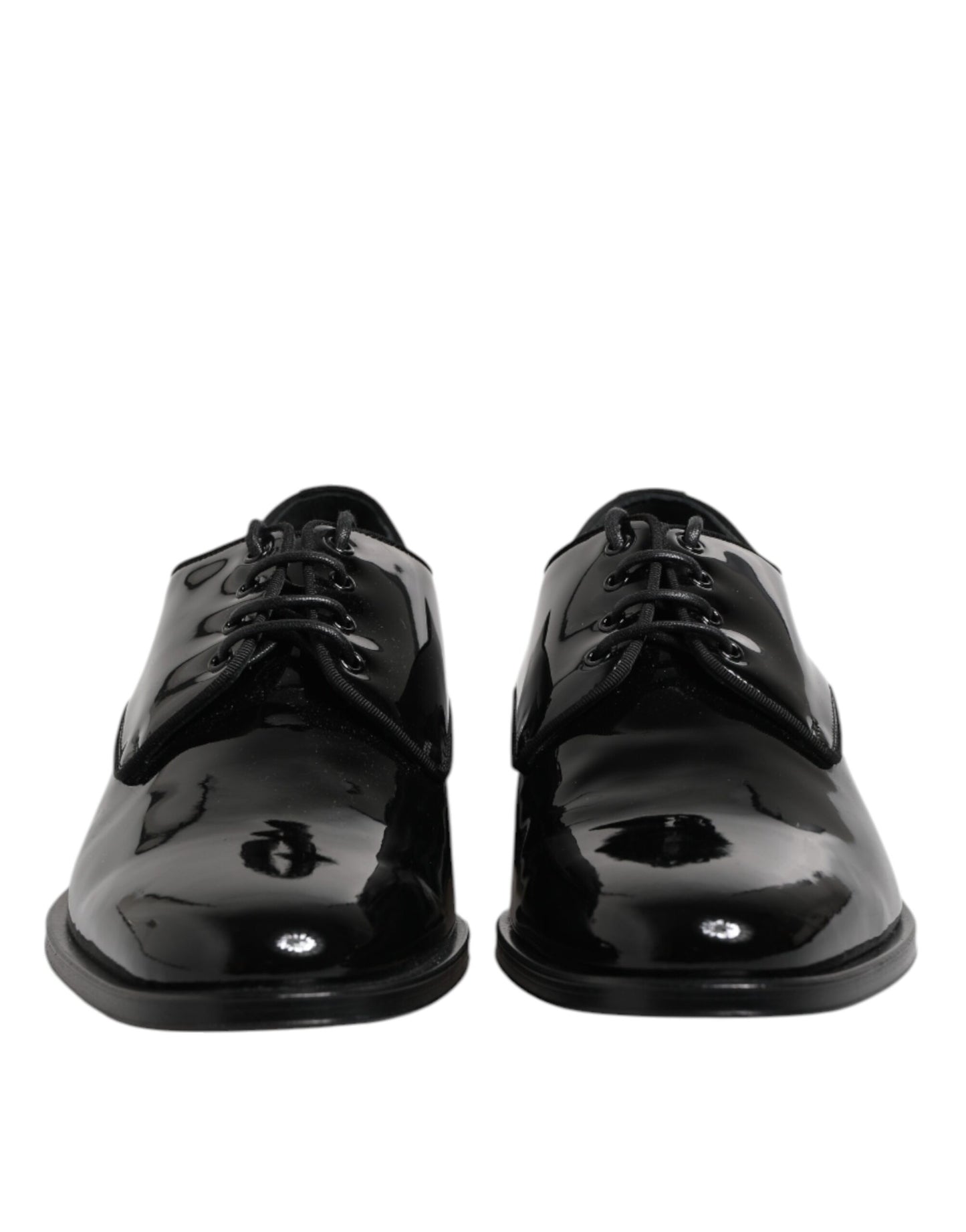 Dolce & Gabbana Schwarze Lackleder Derby-Schuhe für formelle Anlässe