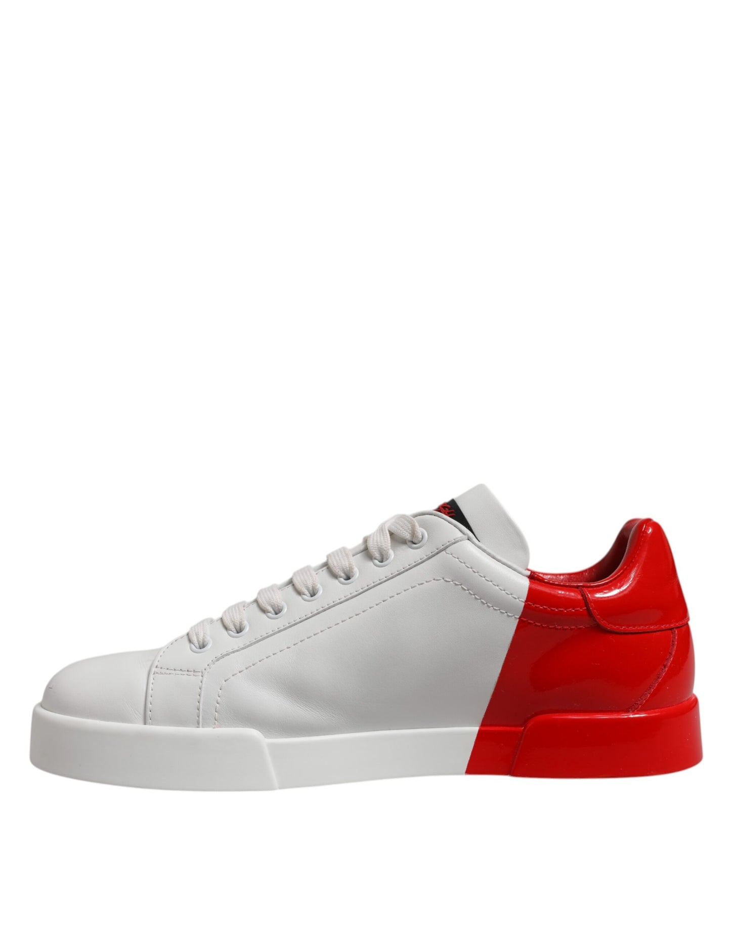 Dolce & Gabbana Weiß Rot Logo Low Top Leder Turnschuhe Schuhe