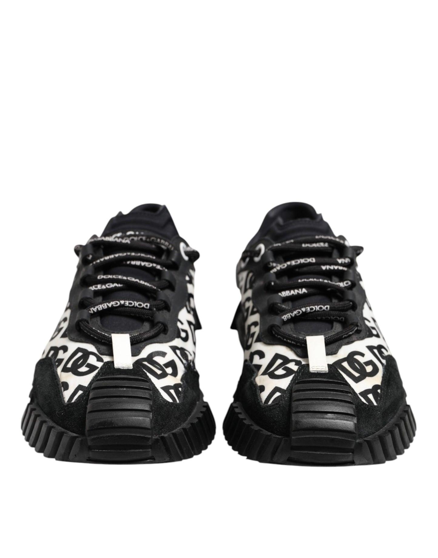 Dolce & Gabbana Schwarz Logo Lace Up Low Top NS1 Turnschuhe Schuhe