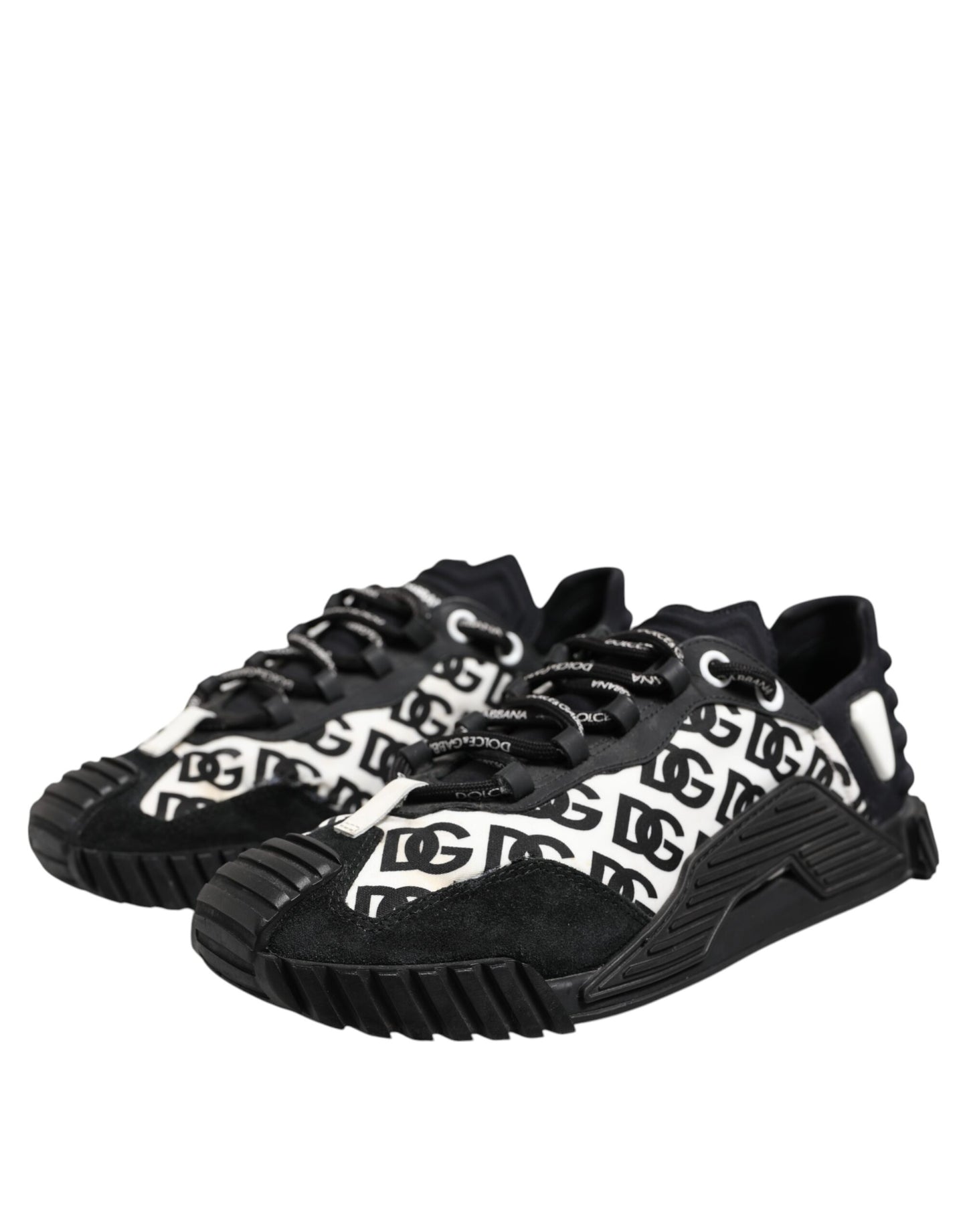 Dolce & Gabbana Schwarz Logo Lace Up Low Top NS1 Turnschuhe Schuhe
