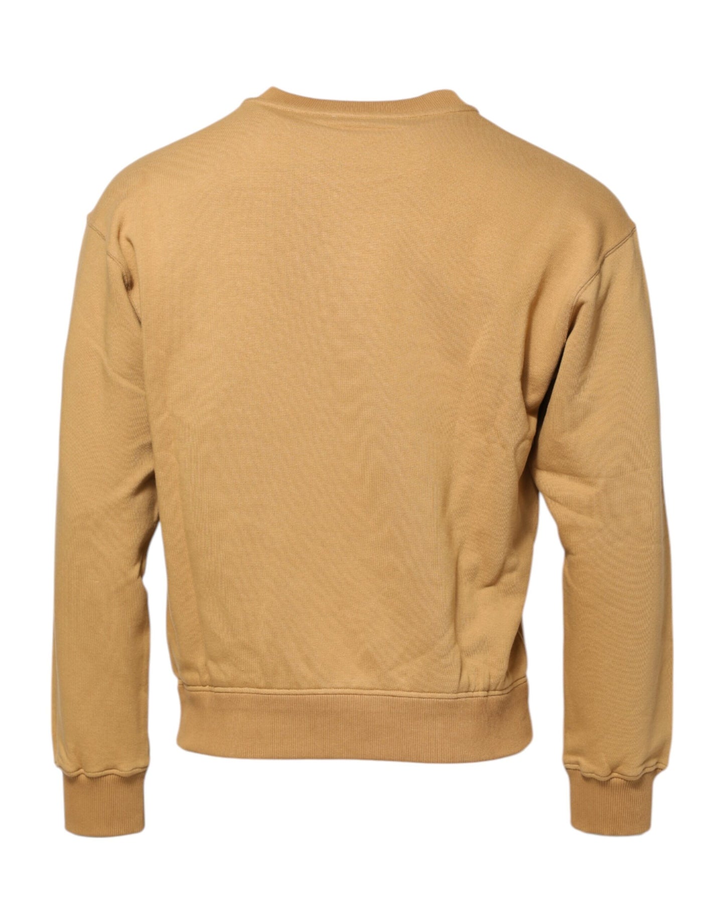 Dolce & Gabbana Senfgelber Pullover aus Baumwolle mit DG-Prägung
