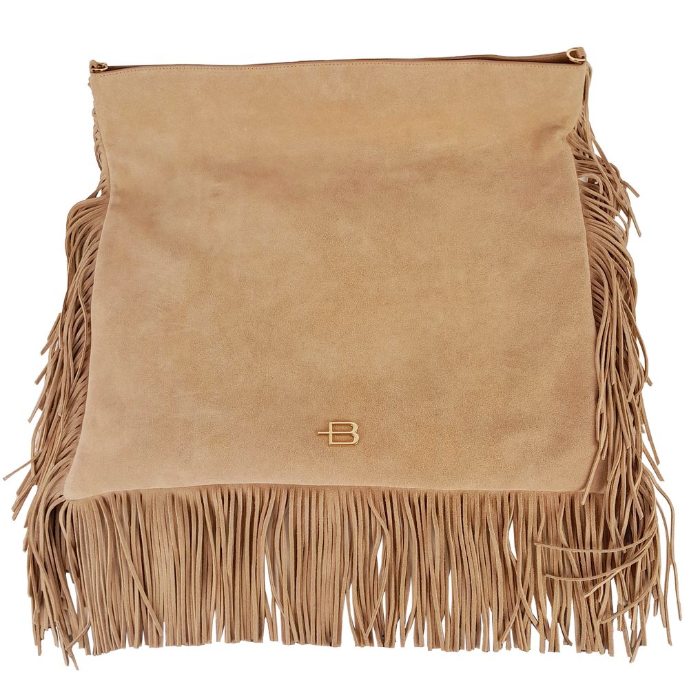 Baldinini Trend Beige Kalbsleder Crossbody Tasche