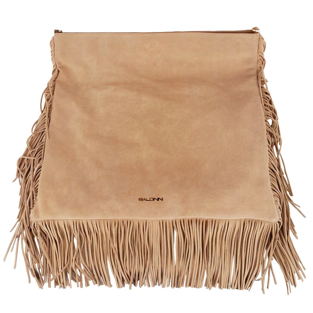 Baldinini Trend Beige Kalbsleder Crossbody Tasche