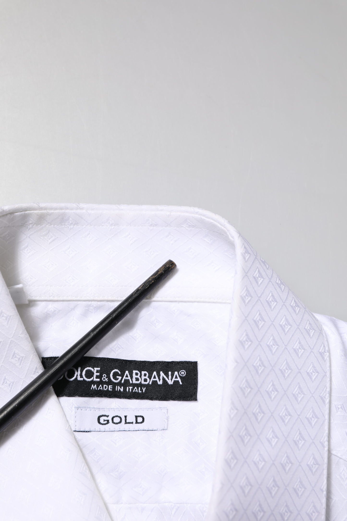 Dolce & Gabbana Weißes langärmeliges Hemd aus Baumwolle GOLD Formal
