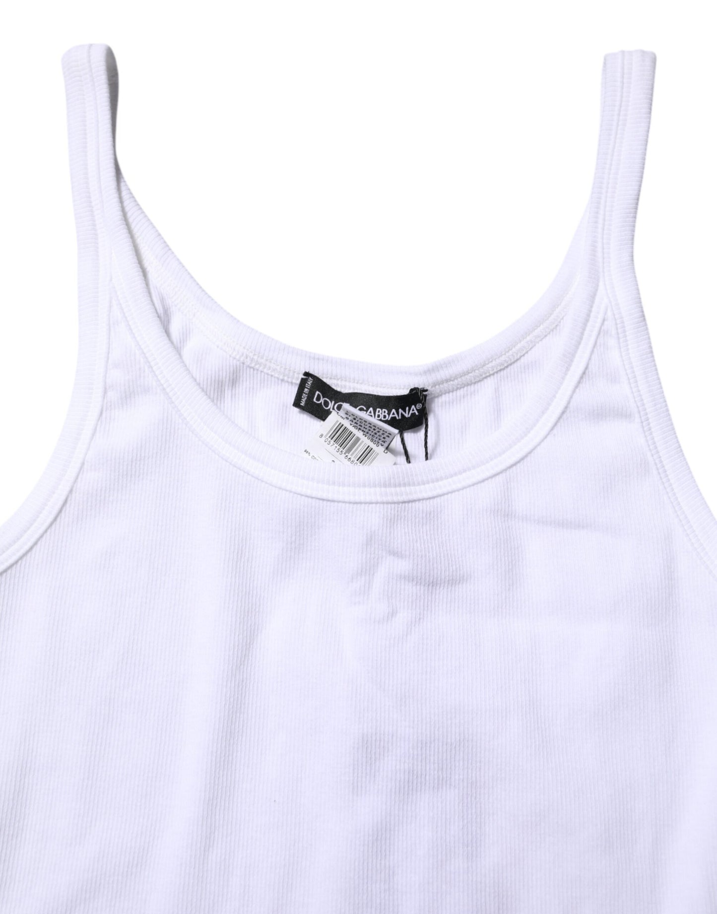 Dolce & Gabbana Weißes ärmelloses Rundhals-Tank-T-Shirt für Männer