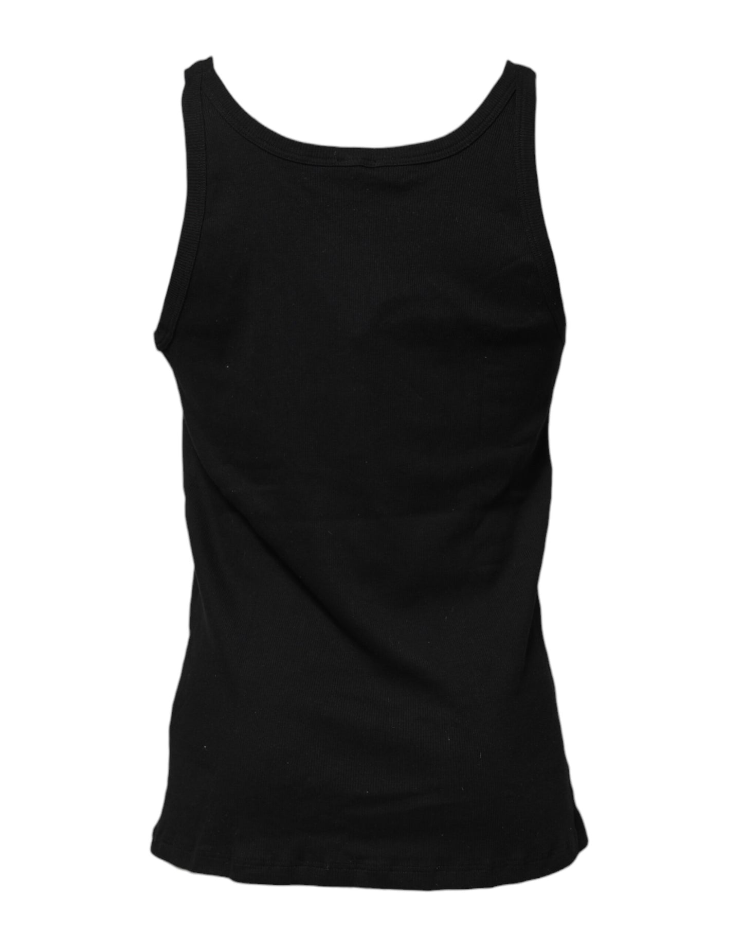 Dolce & Gabbana Schwarzes ärmelloses Unterwäsche-T-Shirt aus Baumwolle