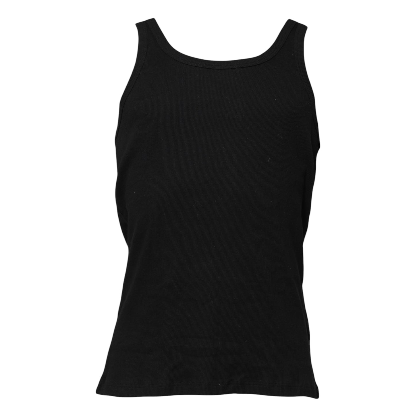 Dolce & Gabbana Schwarzes ärmelloses Unterwäsche-T-Shirt aus Baumwolle
