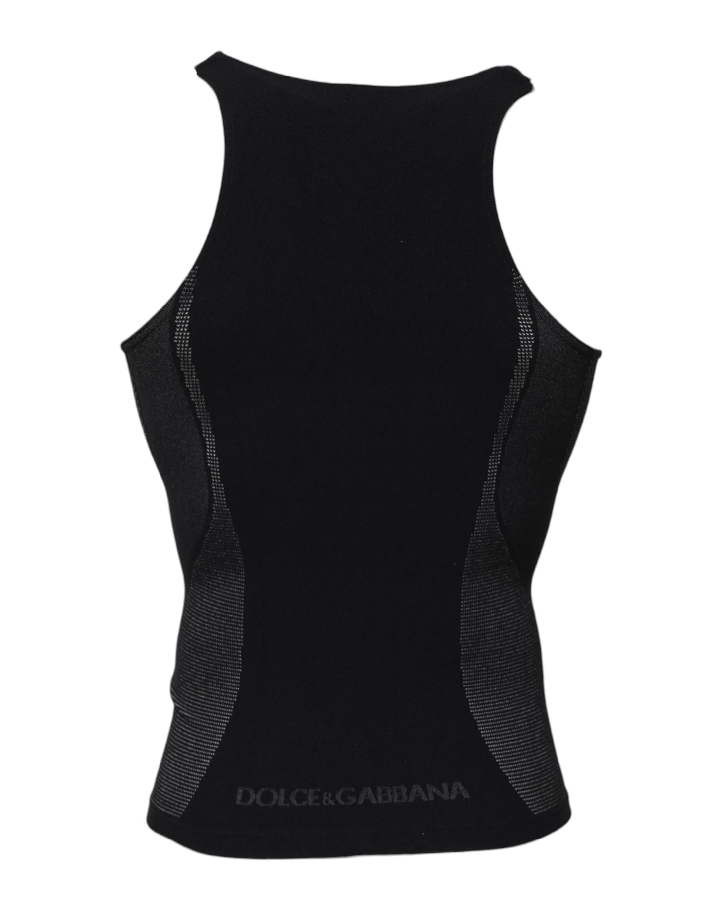 Dolce & Gabbana Schwarzes ärmelloses Nylon Unterwäsche Tank-T-Shirt