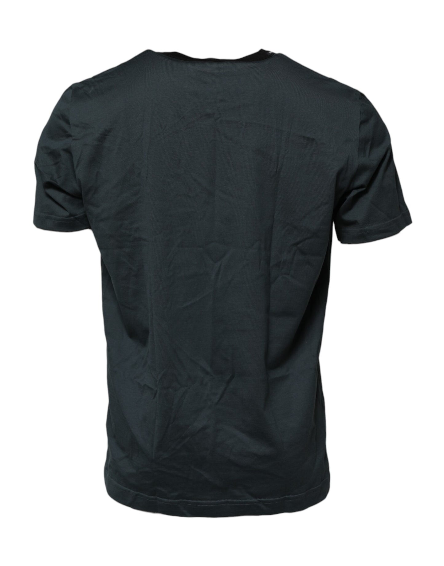 Dolce & Gabbana Schwarzes T-Shirt mit bedruckten kurzen Ärmeln aus Baumwolle