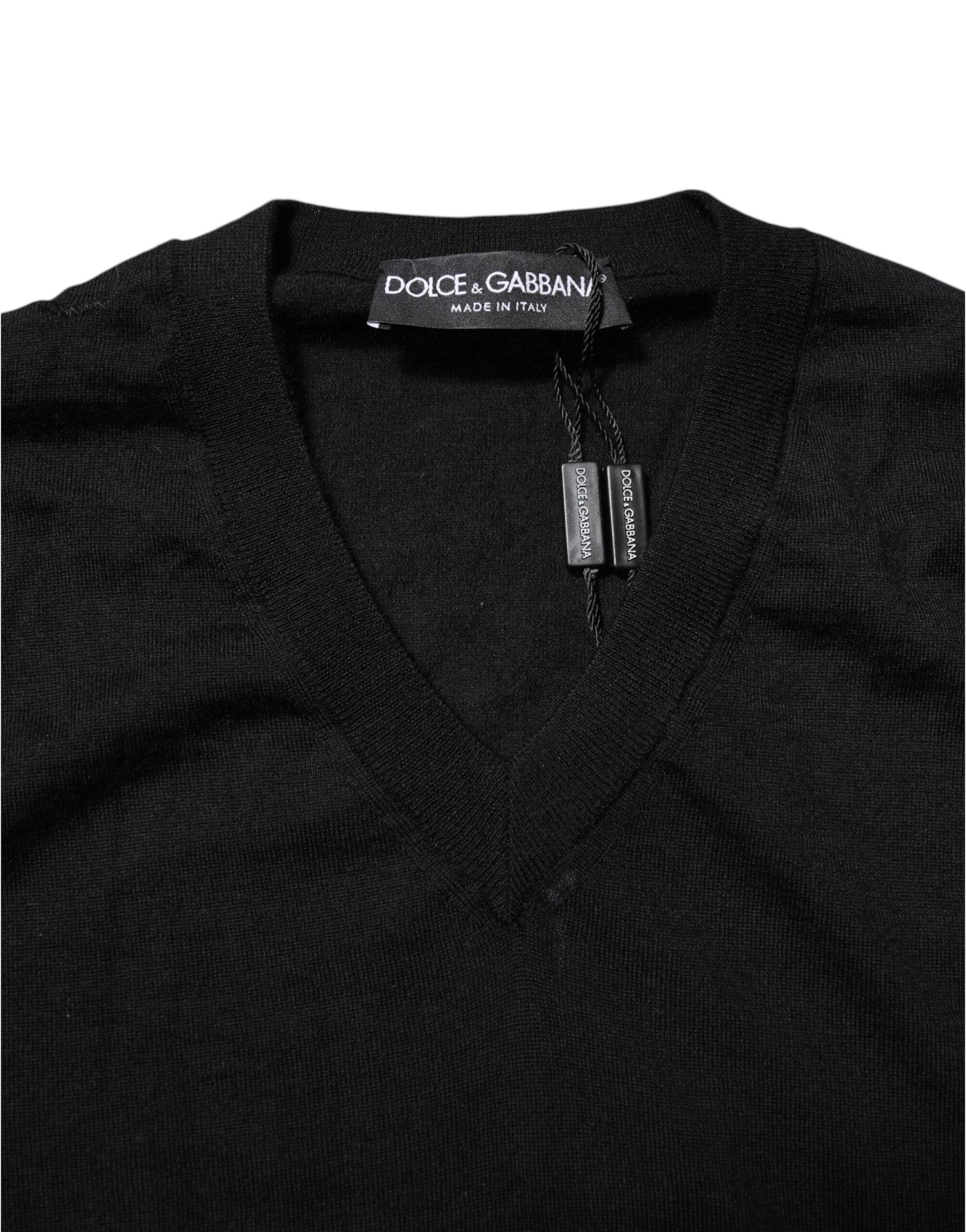 Dolce & Gabbana Schwarzer Kaschmir Pullover mit Rundhalsausschnitt für Männer