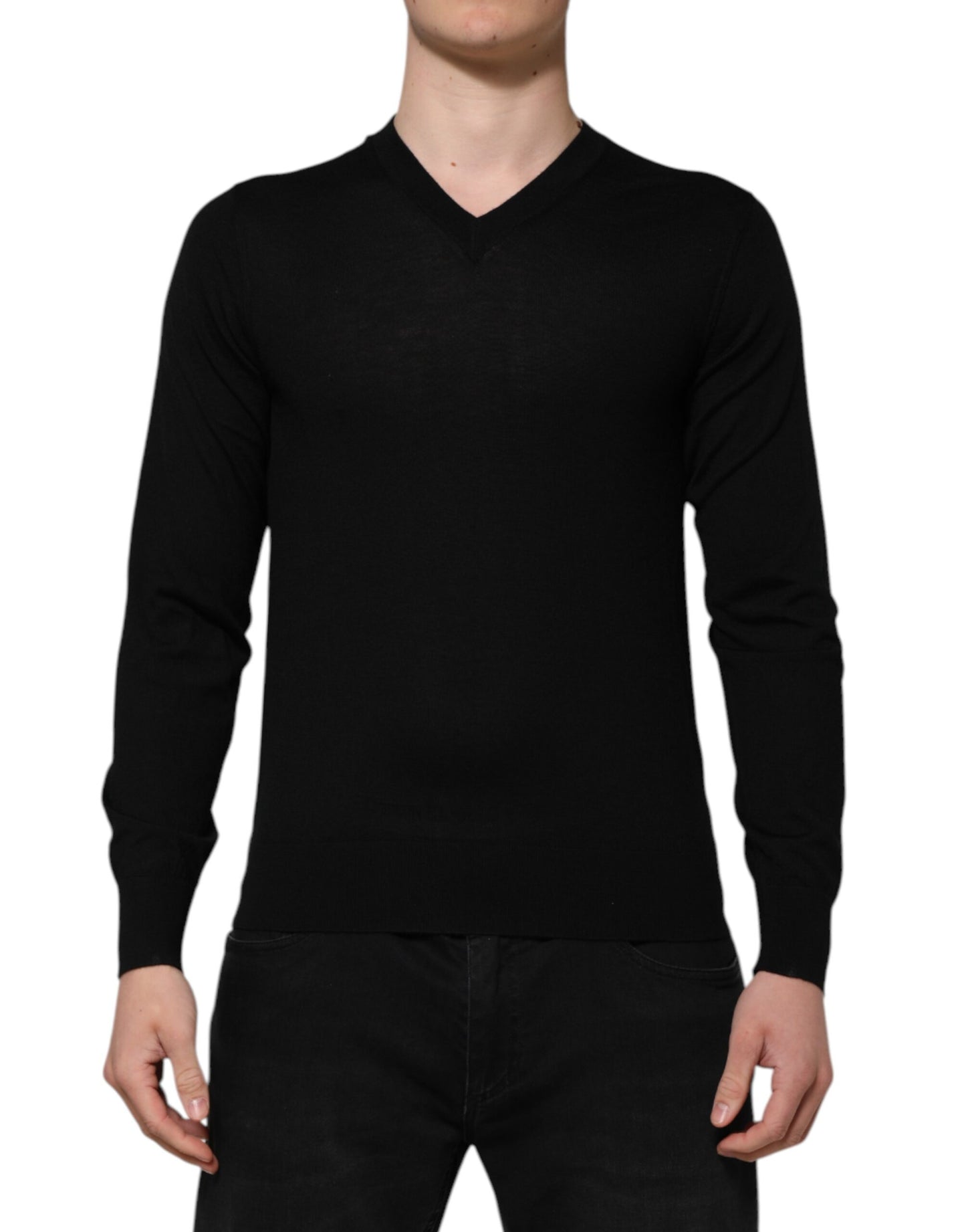Dolce & Gabbana Schwarzer Kaschmir Pullover mit Rundhalsausschnitt für Männer
