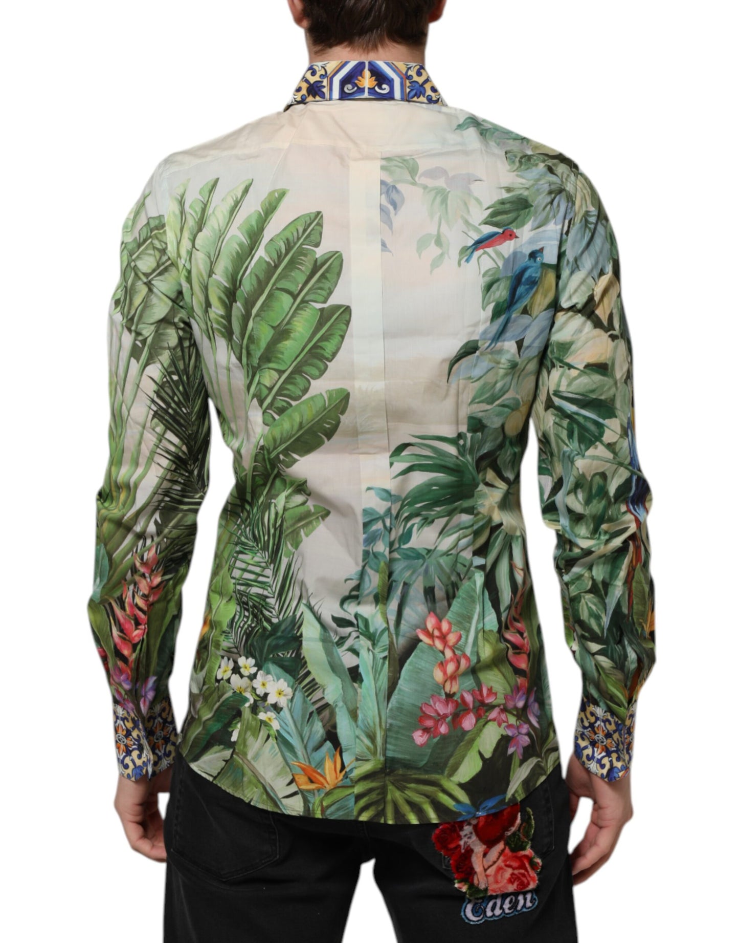 Dolce & Gabbana Mehrfarbiges Hemd mit Dschungeldruck GOLD Formal