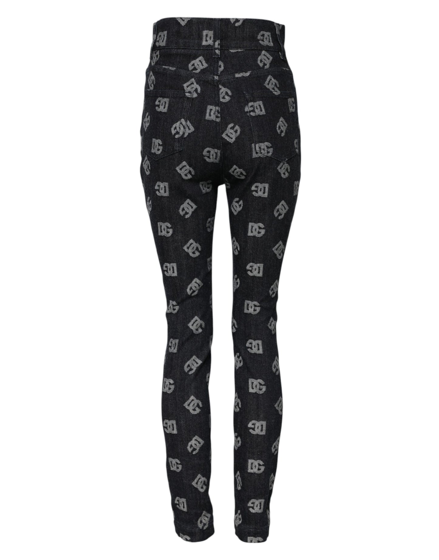 Dolce & Gabbana Schwarze DG Logo High Waist Skinny Denim Jeans
