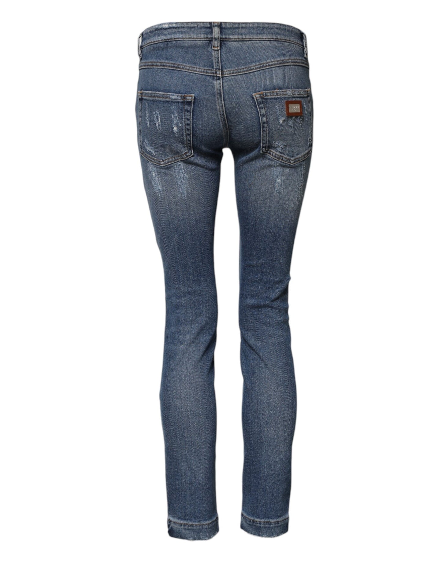 Dolce & Gabbana Blaue PRETTY Zerrissene Skinny Denim Jeans