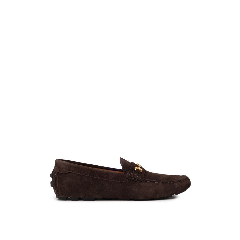 Bally Brauner Leder-Mokassin