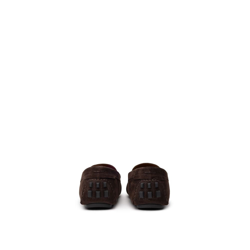 Bally Brauner Leder-Mokassin